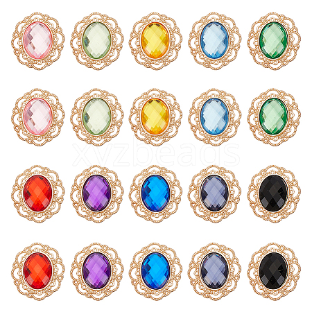 ARRICRAFT 20Pcs 10 Colors Sew on Rhinestone FIND-AR0003-30-1