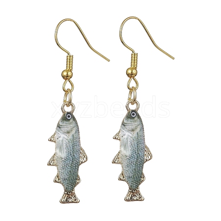 Light Gold Alloy Enamel Dangle Earrings EJEW-JE05607-06-1