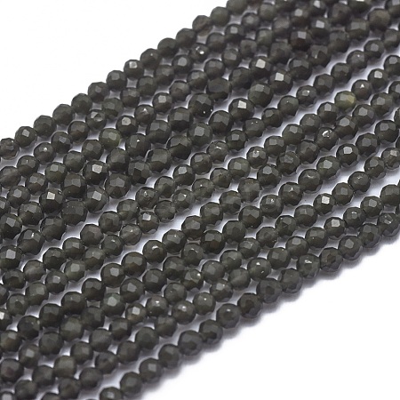 Natural Obsidian Beads Strands G-G792-36A-1