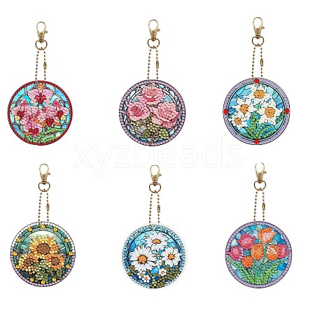 DIY Diamond Painting Keychain Kits DIAM-PW0010-67L-1