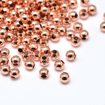 Brass Round Beads X-KK-M085-26RG-NR-1