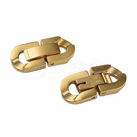 304 Stainless Steel Fold Over Clasps X-STAS-N087-48B-02G-1