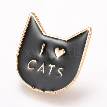 Alloy Enamel Kitten Brooches JEWB-Q026-108KC-1