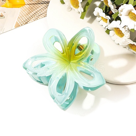 Hollowe Flower Plastic Claw Hair Clips PW-WGE9AB2-03-1