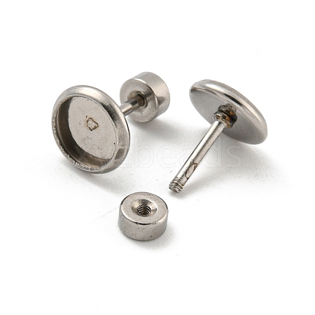 Non-Tarnish 201 Stainless Steel Stud Earrings Findings STAS-O004-07A-P-1