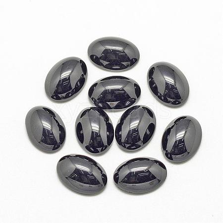 Natural Black Stone Cabochons G-R415-14x10-46-1