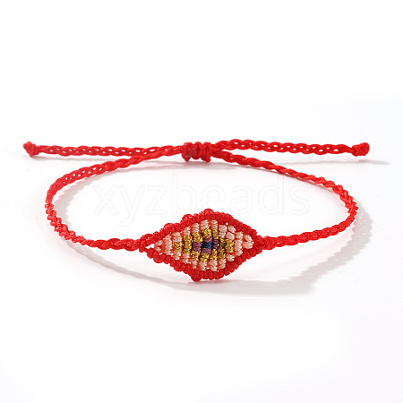Adjustable Evil Eye Polyester Cord Braided Bracelets for Men Women BI7988-12-1