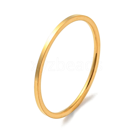 Ion Plating(IP) 304 Stainless Steel Simple Plain Band Finger Ring for Women Men RJEW-F152-05G-A-1