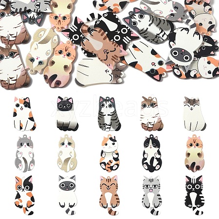 30Pcs 15 Styles Acrylic Pendants OACR-YW0002-64-1