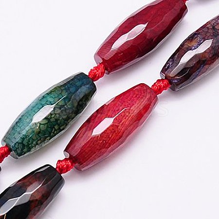 Natural Crackle Agate Beads Strands X-G-G456-05-1