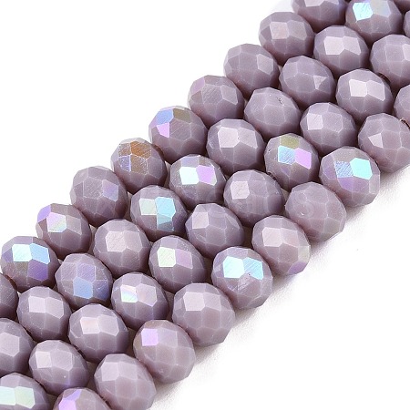 Electroplate Opaque Solid Color Glass Beads Strands EGLA-A044-P4mm-L13-1