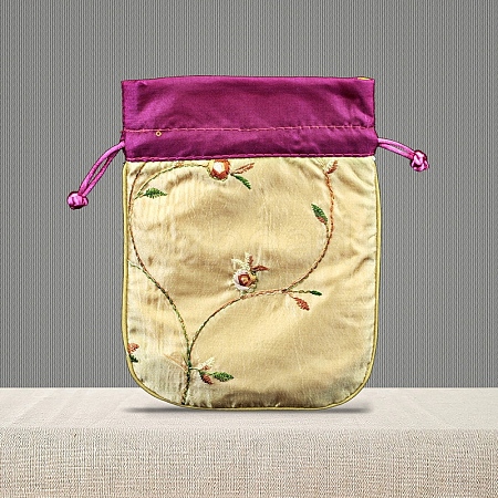 Chinese Style Brocade Drawstring Gift Blessing Bags PW-WG56623-01-1