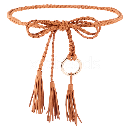 Handmade Imitation Leather Braided Rope Tie Belts AJEW-WH20006-398B-1