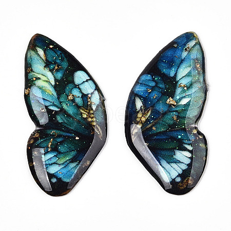 Epoxy Resin Butterfly Wings Cabochons CRES-N035-02F-1