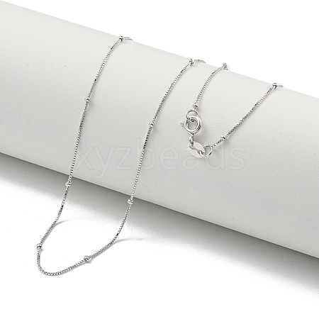 925 Sterling Silver Box Chain Necklaces NJEW-C052-17P-1