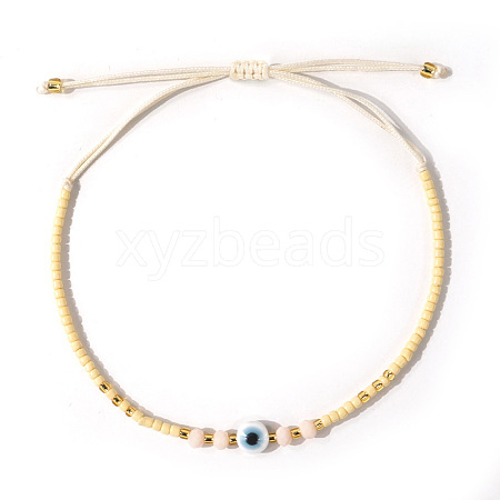 Glass Seed Beads & Resin Braided Bead Bracelets TK7632-6-1