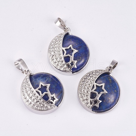 Natural Lapis Lazuli Pendants G-P373-G018-1