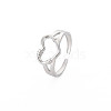 Non-Tarnish 304 Stainless Steel Open Heart Cuff Ring for Women RJEW-S405-207P-3