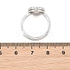 Brass Micro Pave Cubic Zirconia Adjustable Ring Components KK-CBAC351-01P-3
