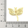 Rack Plating Brass Pave Clear Cubic Zirconia Dragonfly Connector Charms KK-P270-19G-3