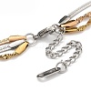 304 Stainless Steel Herringbone Chain Bracelets BJEW-H618-14MC-3