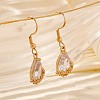 Elegant Brass Teardrop Flower Basket Dangle Earrings PV0025-2