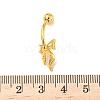 Brass Pave Clear Cubic Zirconia Curved Barbell Bowknot Belly Rings LS-AJEW-L099-01B-G-3