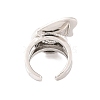 Spiral Shell Brass Open Cuff Rings RJEW-U009-10P-3