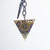 Chakra Theme Orgonite Pyramid Resin Energy Generators Pendant Keychain WG43482-01-1