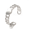 304 Stainless Steel Heart Open Cuff Ring for Women RJEW-E066-02P-1