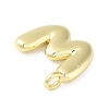 Rack Plating Brass Balloon Letter Pendants LS-KK-C050-01G-W-2