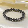 Natural Larvikite Bead Stretch Bracelets X-BJEW-K212-A-046-3