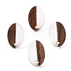 Resin & Walnut Wood Stud Earring Findings MAK-N032-004A-A01-1