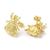 Brass Insect Beetle Stud Earrings KK-M246-12G-2