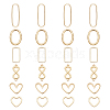 CHGCRAFT 24Pcs 6 Styles Brass Linking Rings KK-CA0001-42G-1