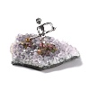 Natural Tourmaline Cluster & Alloy Miner Model Ornament DJEW-D002-10AS-02-4