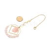 Natural Rose Quartz Chip Beaded Hanging Suncatchers HJEW-TA00288-02-3