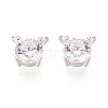 925 Sterling Silver Micro Pave Clear Cubic Zirconia Charms STER-N017-17A-S-2