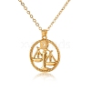 Alloy Flat Round with Constellation Pendant Necklaces PW-WG52384-07-1