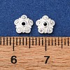 925 Sterling Silver Clear Cubic Zirconia Bead Caps STER-A047-07B-S-3