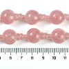 Natural Rose Quartz 3-Hole Guru Beads Strands G-H064-E01-02-5