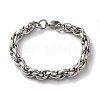 201 Stainless Steel Rope Chain Bracelets for Women Men BJEW-H612-01P-1