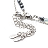 2Pcs 2 Style 304 Stainless Steel Shell & Star Charms Lariat Necklaces Set with Natural Pearl NJEW-JN03978-7