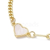 Brass Shell Heart Link Bracelets BJEW-JB10395-3