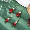 304 Stainless Steel Glass Human Dangle Earrings EJEW-MZ00484-1