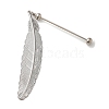 Alloy Feather Pendant Bookmarks AJEW-R101-01S-1