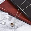 304 Stainless Steel Clear Cubic Zirconia Compass Pendant Cable Chain Necklaces for Women NJEW-F331-03GP-2