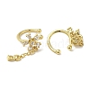 Rack Plating Brass Pave Clear Cubic Zirconia Flower Cuff Earrings for Women EJEW-P280-08G-2