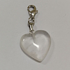 Heart Natural Quartz Crystal Pendant Decorations HJEW-PH01132-16-1