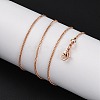 1mm Rack Plating Brass Twisted Chain Necklaces for Women Men MAK-L044-31RG-2